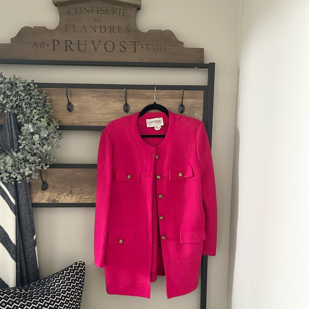 Vintage Pink Boucle Jacket